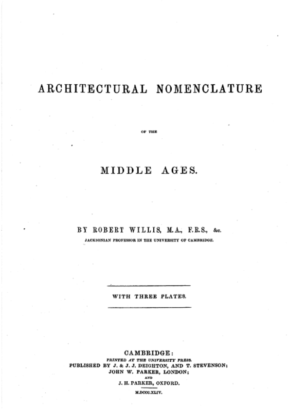 Architectural nomenclatureof the Middle Ages
